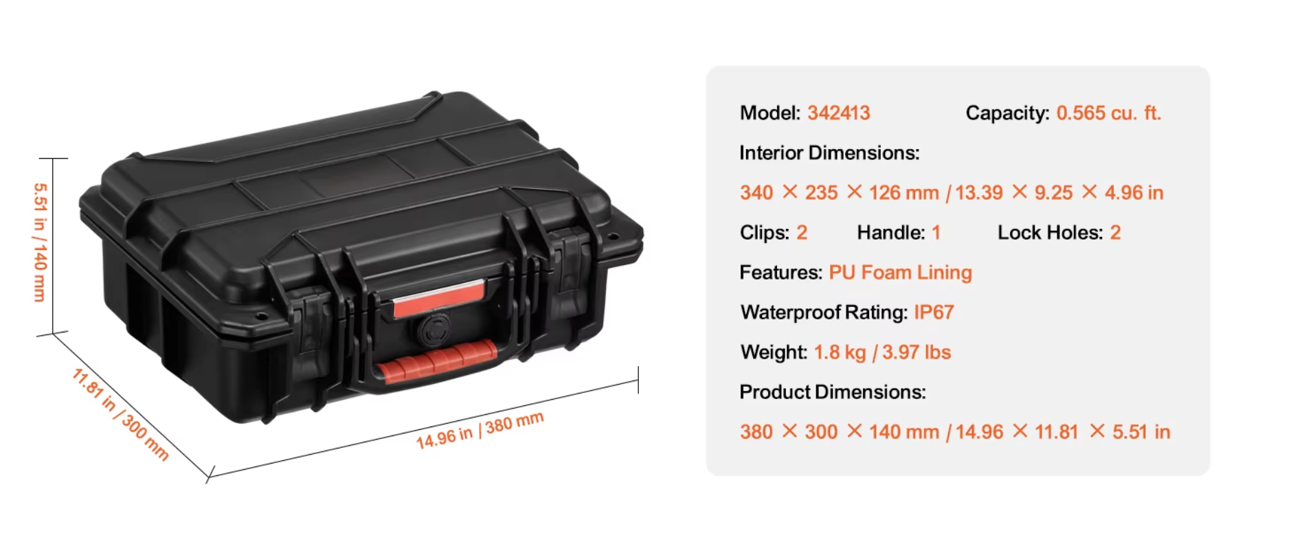 Hard case dimensions and specifications